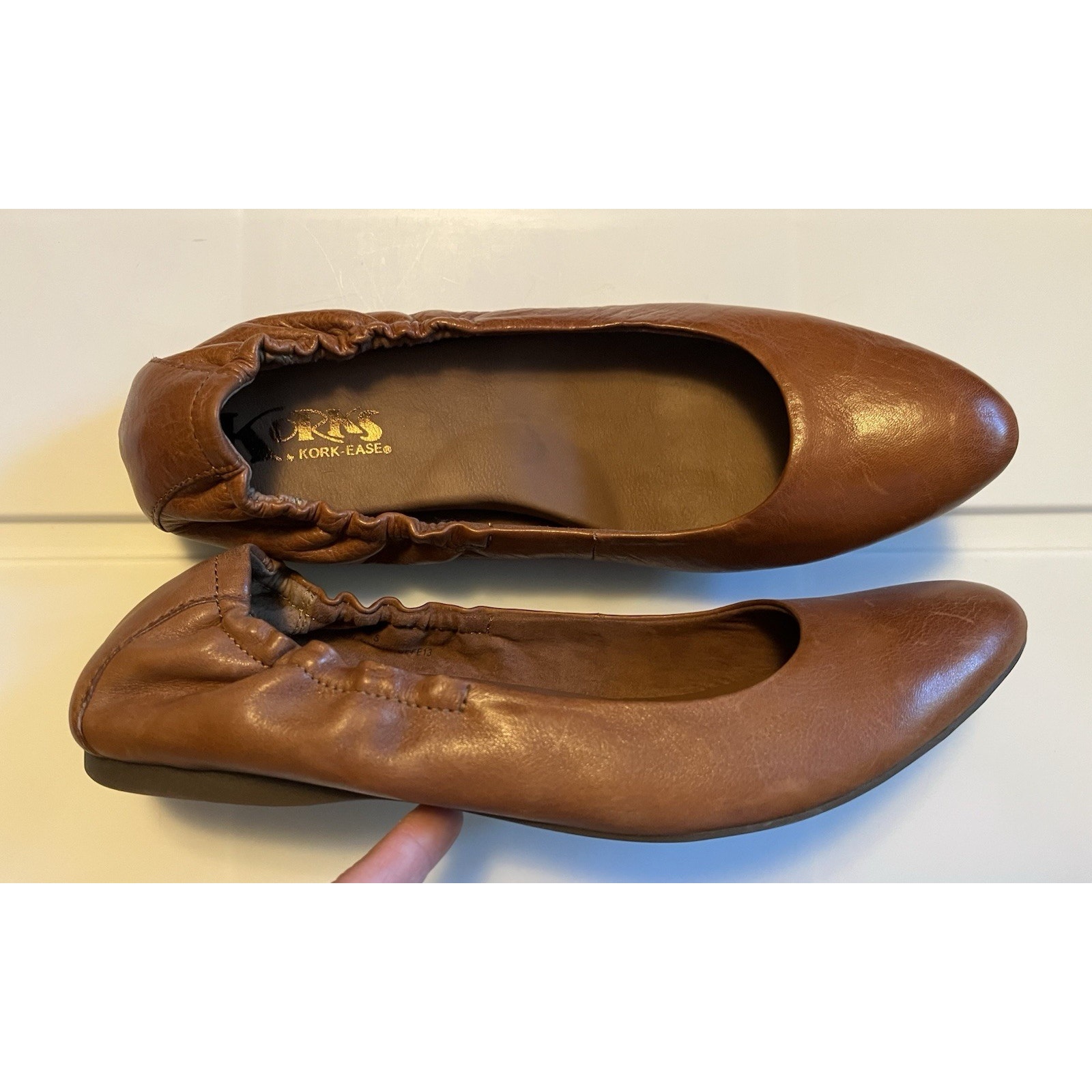 Korks By Kork Ease Ballet Flats Brown Leather Shoes Women’s Size 7.5 Slip On